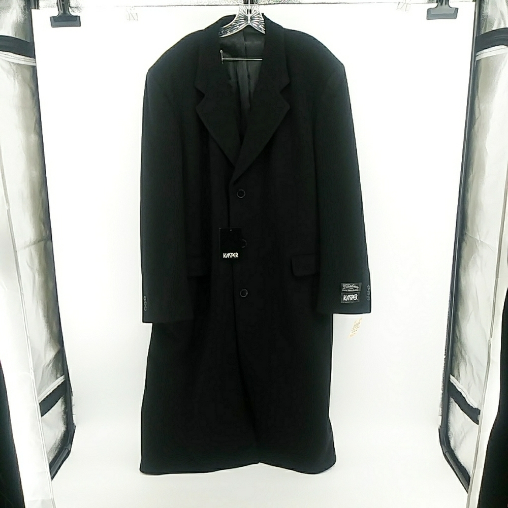 Vintage NWT Cashmere Wool Men's Overcoat Peacoat Kasper Italy Yugoslavia 44L